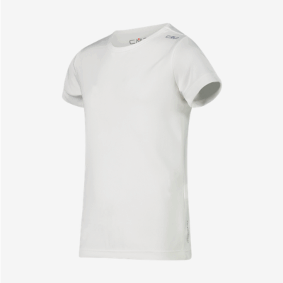 Das T-Shirt CMP in Weiß für Junior-Größen 116 bis 164 besteht aus atmungsaktivem Material und hat kurze Ärmel. Das schlichte Design eignet sich sowohl für sportliche Aktivitäten als auch für den Alltag.