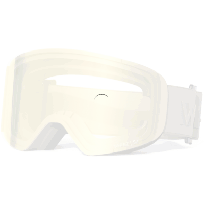 Die Skibrille Topaz Junior Cylindrical von der Marke W lautet in hellem Weiß mit einer breiten, verstellbaren Halterung. Sie verfügt über eine zylindrische Linse, die für gute Sichtverhältnisse sorgt.