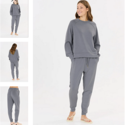 Die Athleticia Jacey W Sweat Pant V2 in Rocky Rims, erhältlich in den Größen XS bis 2XL, sind aus bequemem Material und präsentieren sich in einem eleganten Grauton, perfekt für lässige Outfits.