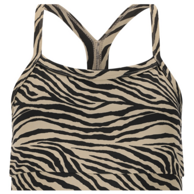 Der Athlecia Sport Bra - Larissa 3845 in Zebra-Print, aus elastischem Material, bietet bequemen Halt und sportliche Passform, ideal für aktive Frauen.