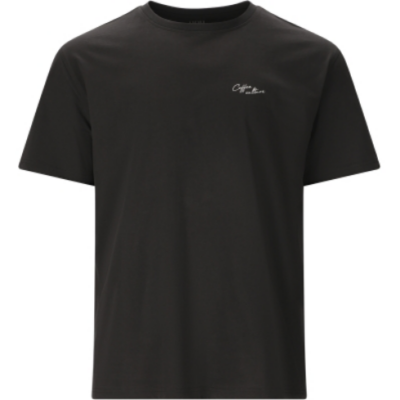 Schwarzes T-Shirt Sudal für Herren, aus weichem Baumwollmaterial gefertigt, mit Rundhalsausschnitt und einem kleinen Logo auf der linken Brustseite.