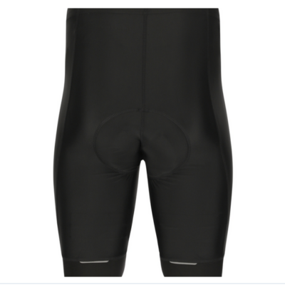 Radhose Gorsk kurz in Schwarz, erhältlich in den Größen S bis XXL, gefertigt aus elastischem Material mit einem gepolsterten Sitzbereich für Komfort beim Radfahren.