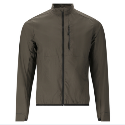 Endurance Nimbus Windstopper Jacke in olivgrün, gefertigt aus leichtem, winddichten Material. Sie hat einen durchgehenden Reißverschluss, einen Stehkragen und einen Brustreißverschluss für zusätzlichen Stauraum.