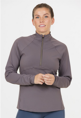 Endurance Lucile Midlayer für Damen in mauve, aus atmungsaktivem und elastischem Material, mit einem halben Reißverschluss und Raglanärmeln für zusätzliche Bewegungsfreiheit.