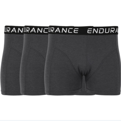 Endurance Boxershort 3er-Set Gr. S bis 2XL in Schwarz, aus Baumwolle, mit drei eng anliegenden Boxershorts und sichtbarem Endurance-Bund.
