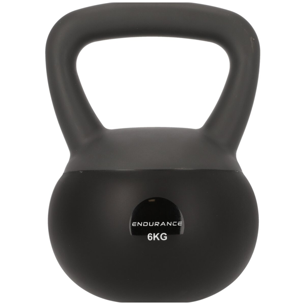 Endurance Kettlebell 5kg in black, made of coated metal with a wide handle and a front weight label.