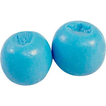 Zwei blaue Nasenklammern und Ohrstรถpsel aus weichem Material, als runde Kappen auf weiรem Hintergrund.