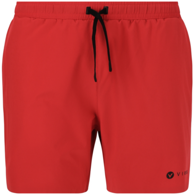 Virtus Spier V2 Männer Short in Creme, eine rote Herren-Short aus leichtem Stoff mit schwarzem Kordelzug und kleinem Logo unten rechts.