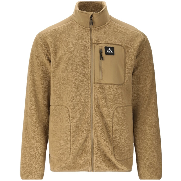 Felis M Teddy Jacke Fleece Gothic olive Herren jacket in olive fleece with a full-length zipper, chest pocket, and two lower pockets.