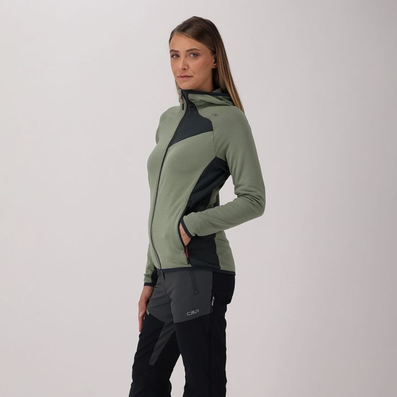 CMP Damen-Fleecejacke mit fester Kapuze Gr.36-44 grün – Bild 2