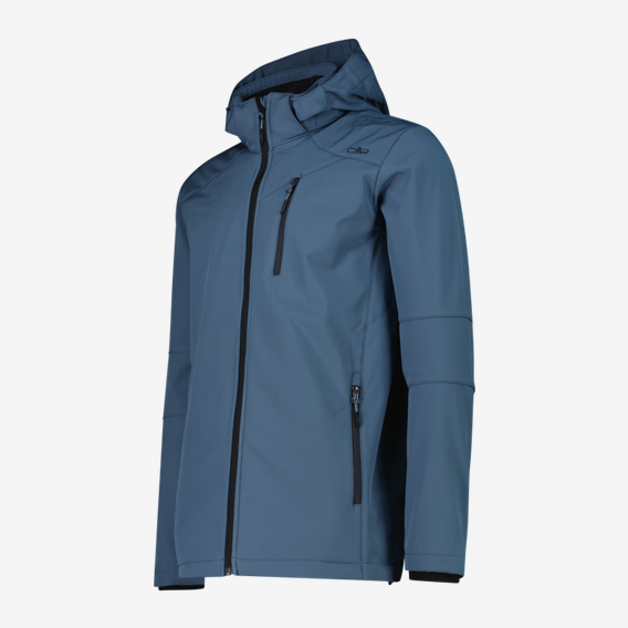 CMP Softshell-Herrenjacke mit abnehmbarer Kapuze blau